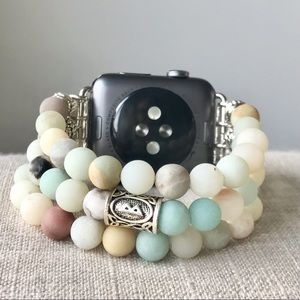 Beaded Apple Watch Band Handmade For 38/40mm Gemstone Band Amazonite